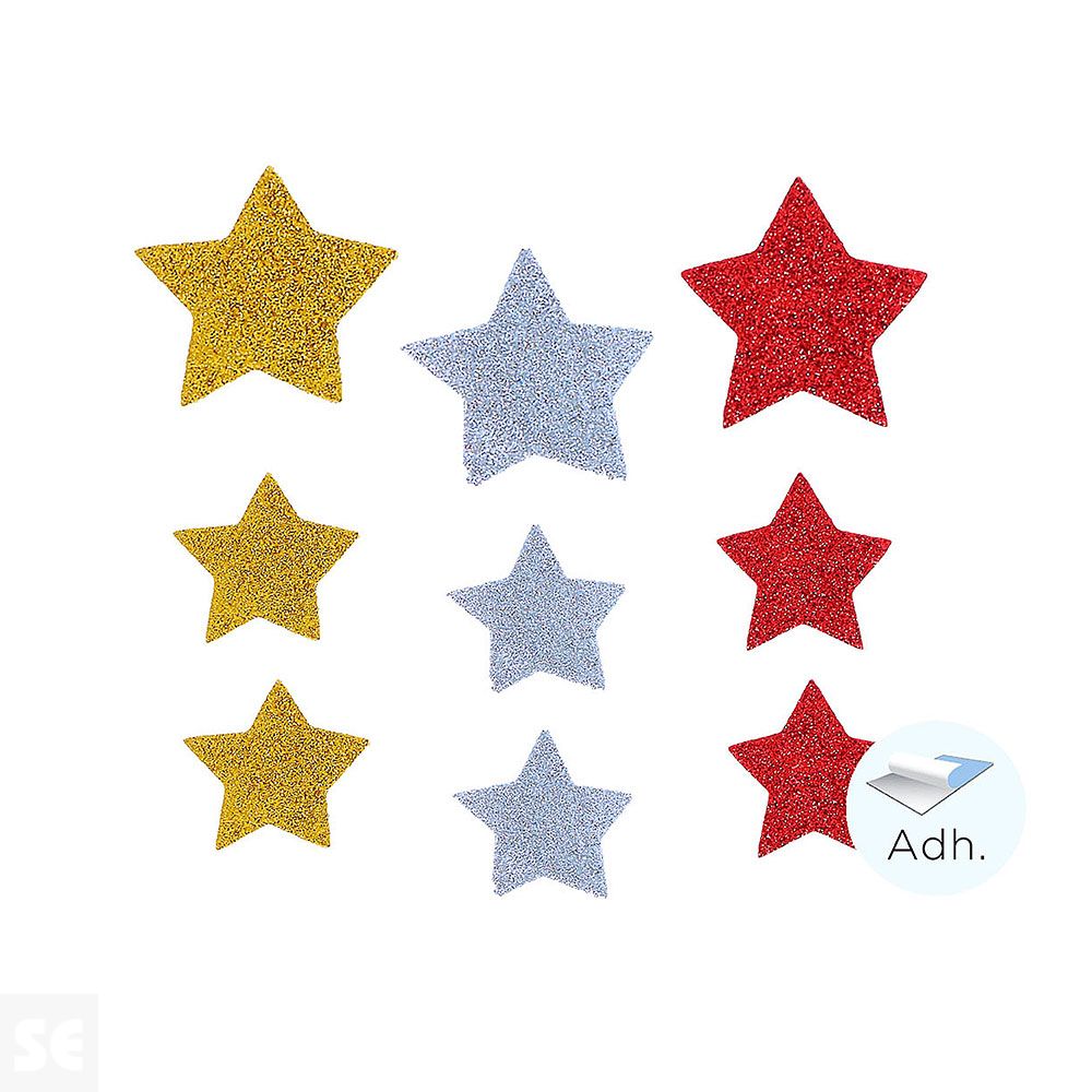 Estrellas de Goma Eva Adhesiva 47, 35, 22 y 17mm. 32u. 98612