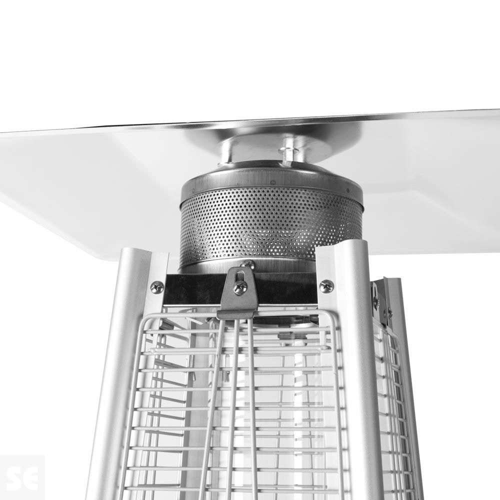 Estufa Gas Exterior Negra Piramidal Alto 221 cm