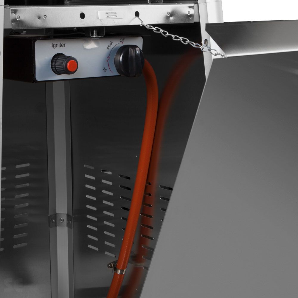 Estufa Gas Exterior Negra Piramidal Alto 221 cm