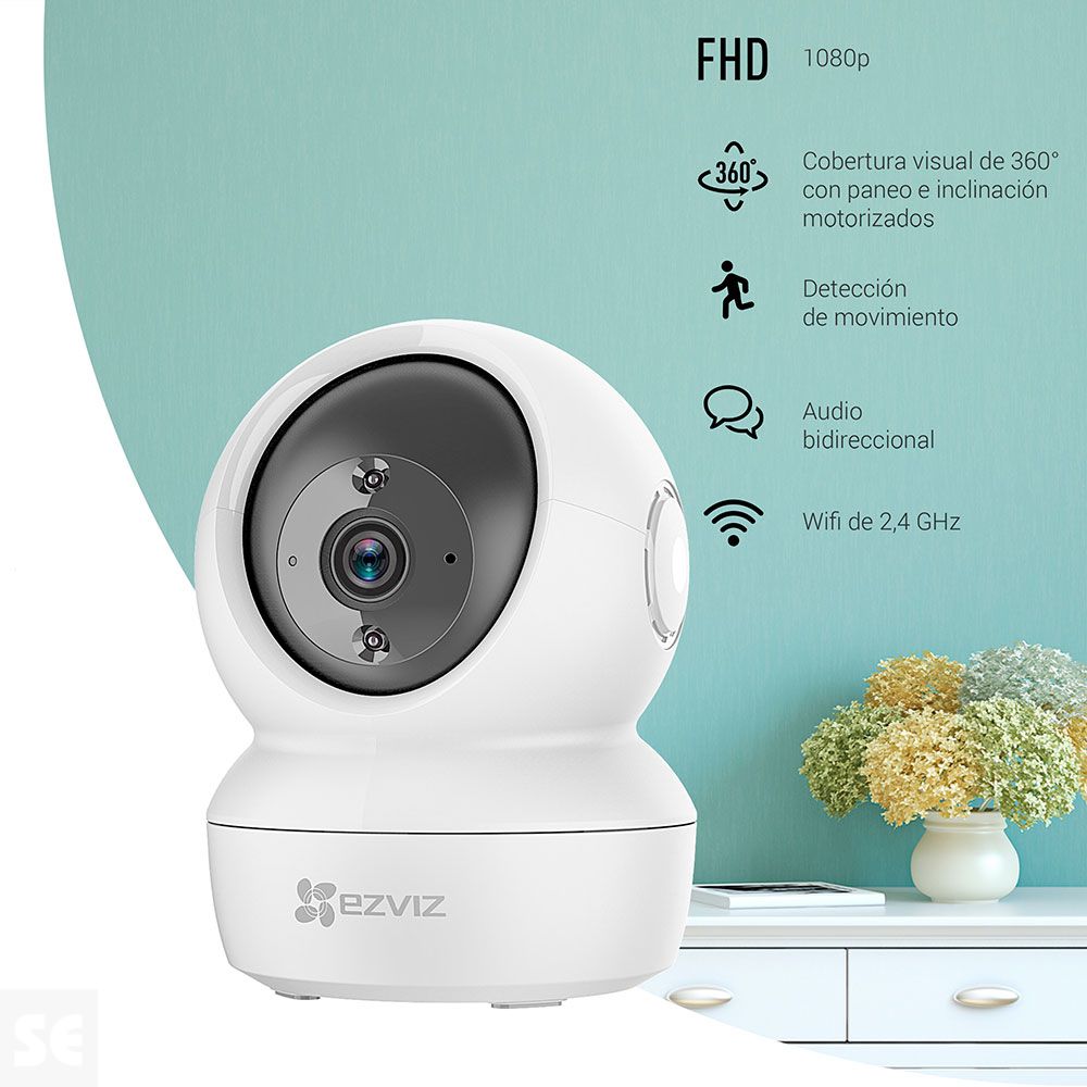 Ezviz Cámara de Vigilancia C6n Blanco Wi-Fi, 2k+, 4mp 360º