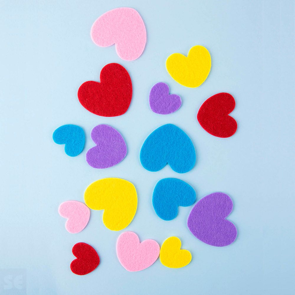 Formas Fieltro Corazones 40 uds.