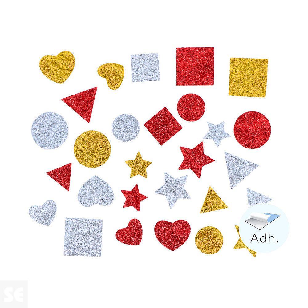 Formas Básicas Goma Eva Adh. Purpurina 42, 32mm 30u. 98600