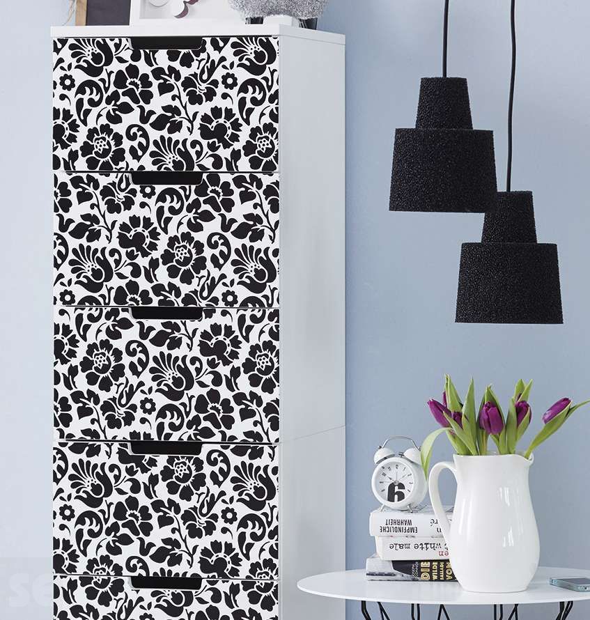 Vinilo Adhesivo Decorado Baroko Negro de 45cm x 2 mt