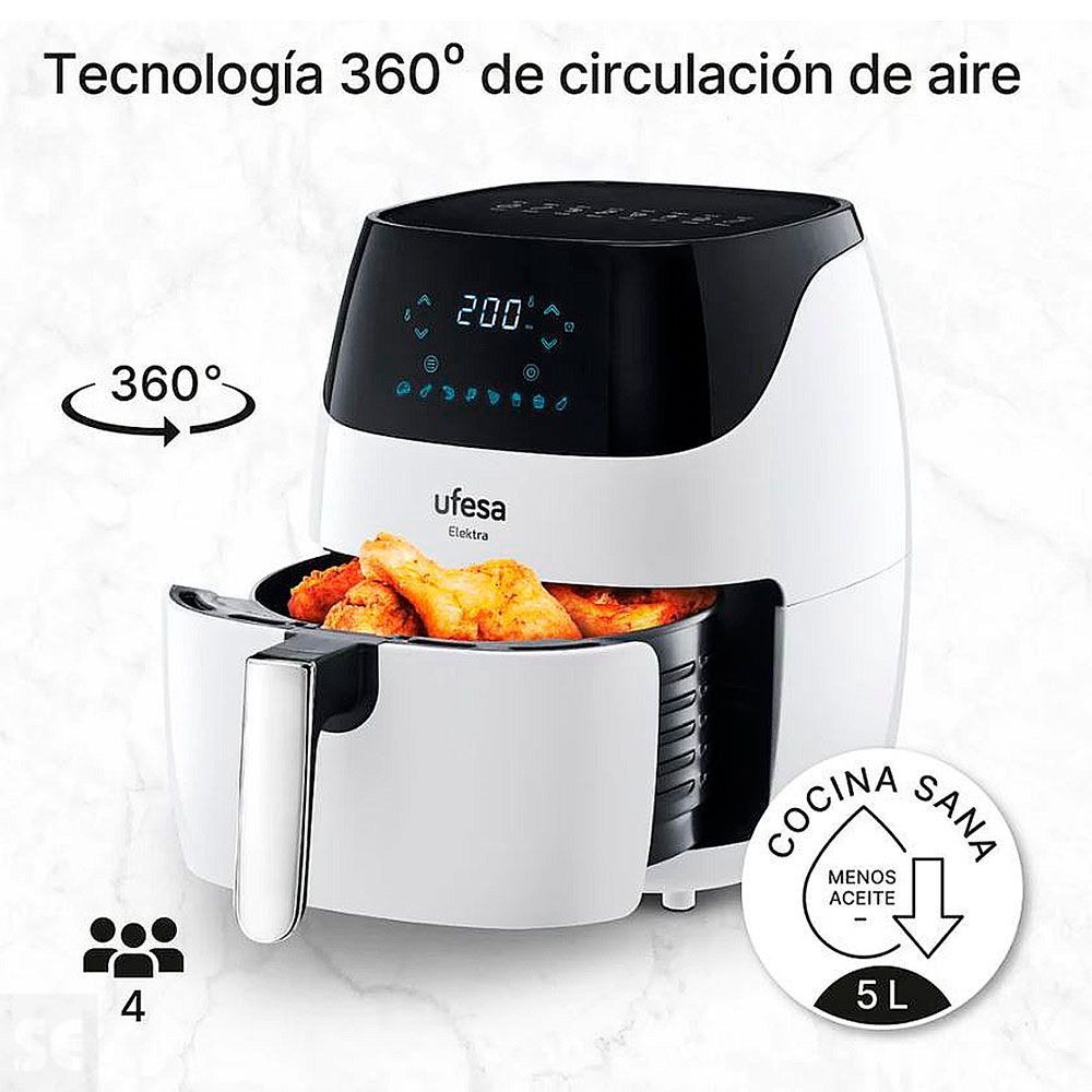 Freidora de Aire Elektra White Digital 1500 w 5 l