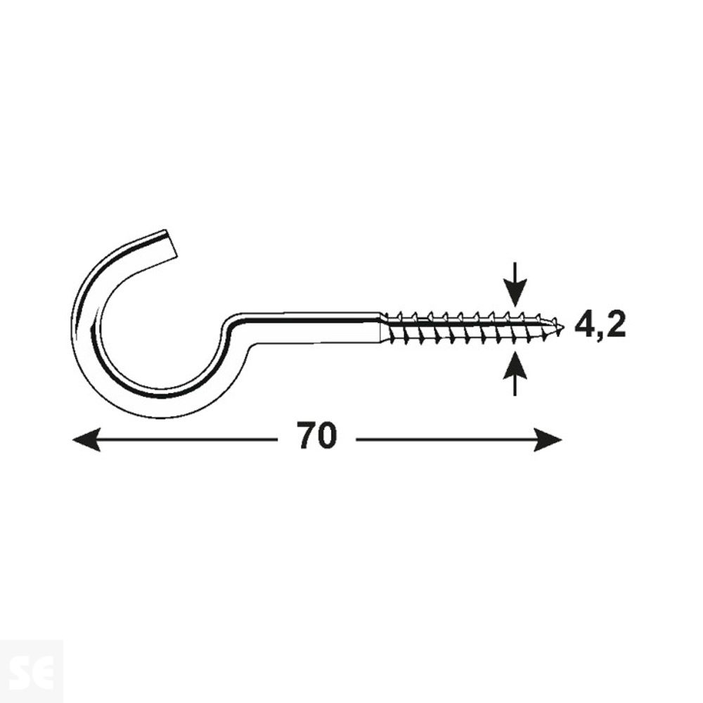 Gancho Cincado 4,2x70 mm (6 uds.)