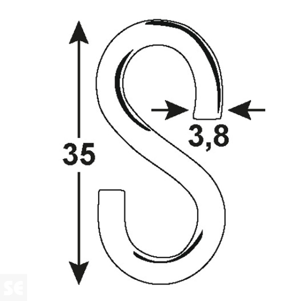 Gancho S Galvanizado 3,8x35 mm Vz (4 uds.)