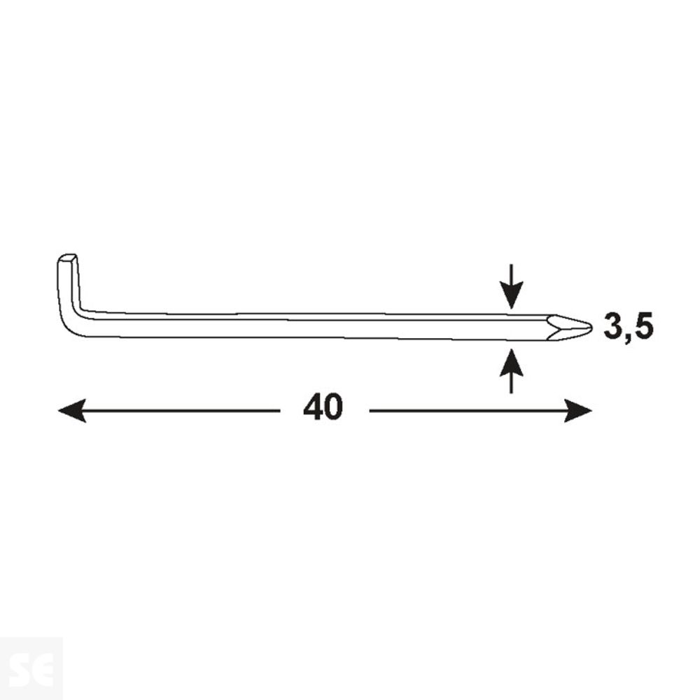 Gancho Acero Latonado 3,5x40 mm Vz (10 uds.)