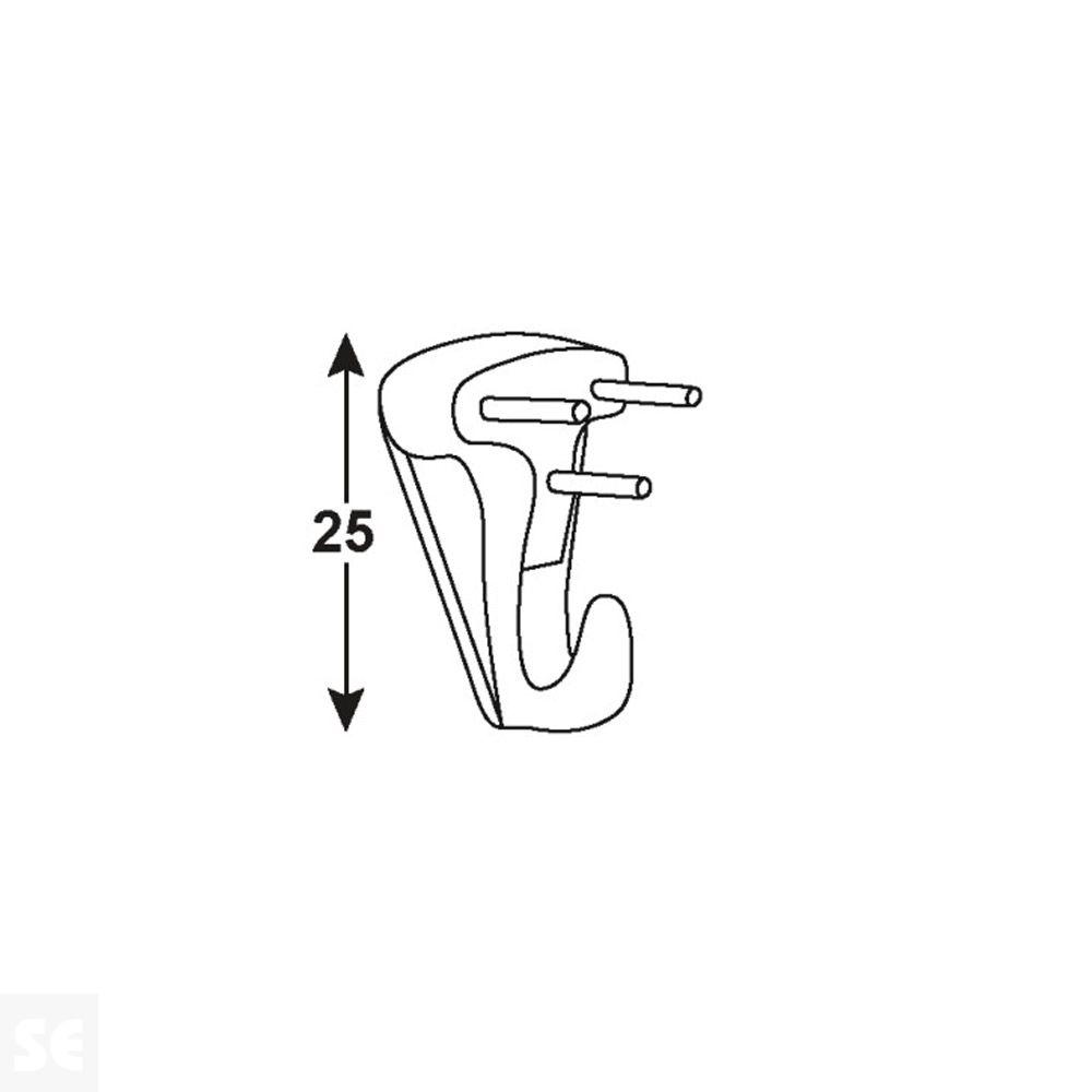 Gancho Acero Blanco 25 mm (6 uds.)