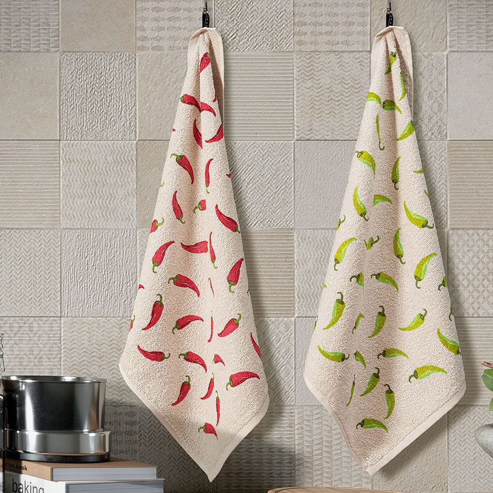 Paño Cocina Guindillas Arena 50x50 cm