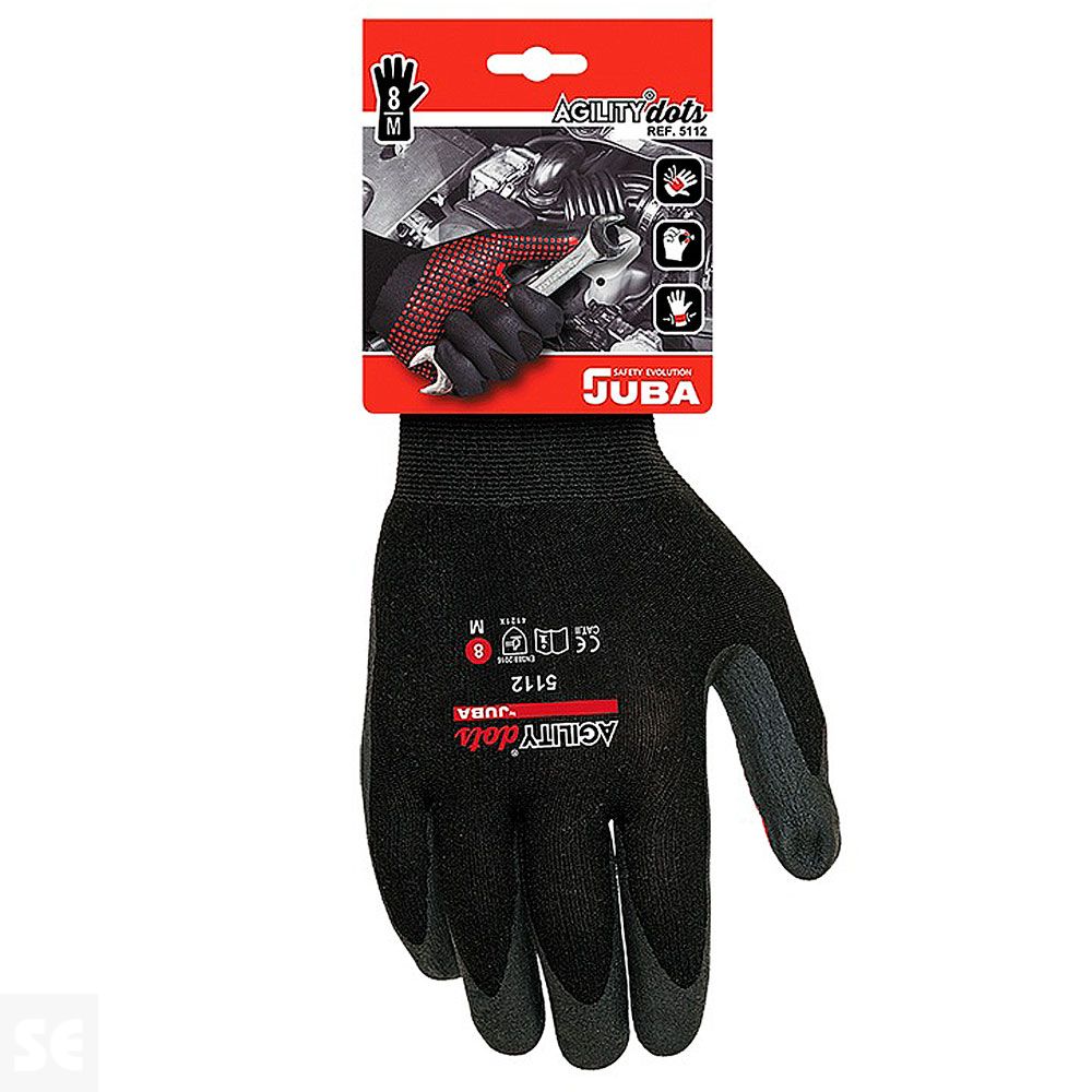 Guante Agilitydots Nylon Nitrilo Foam Puntos Palma T8