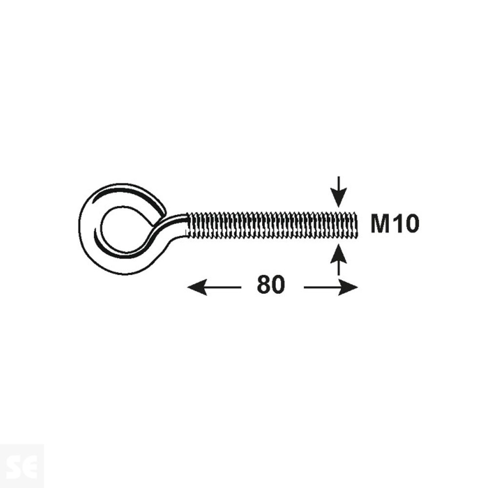 Hembrilla Cerrada Métrica Cincada M10x80 mm (2 uds.)