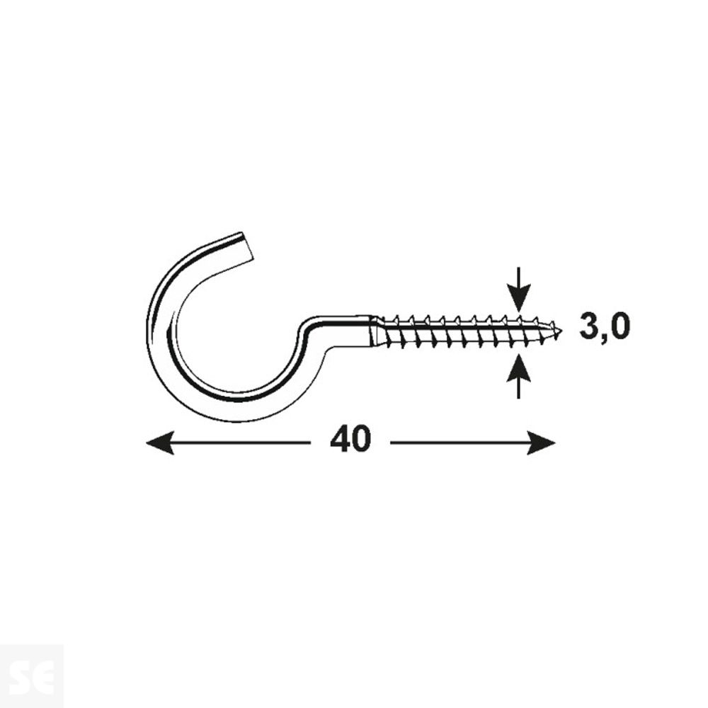 Hembrilla Inoxidable A2 3,0x40 mm (6 uds.)