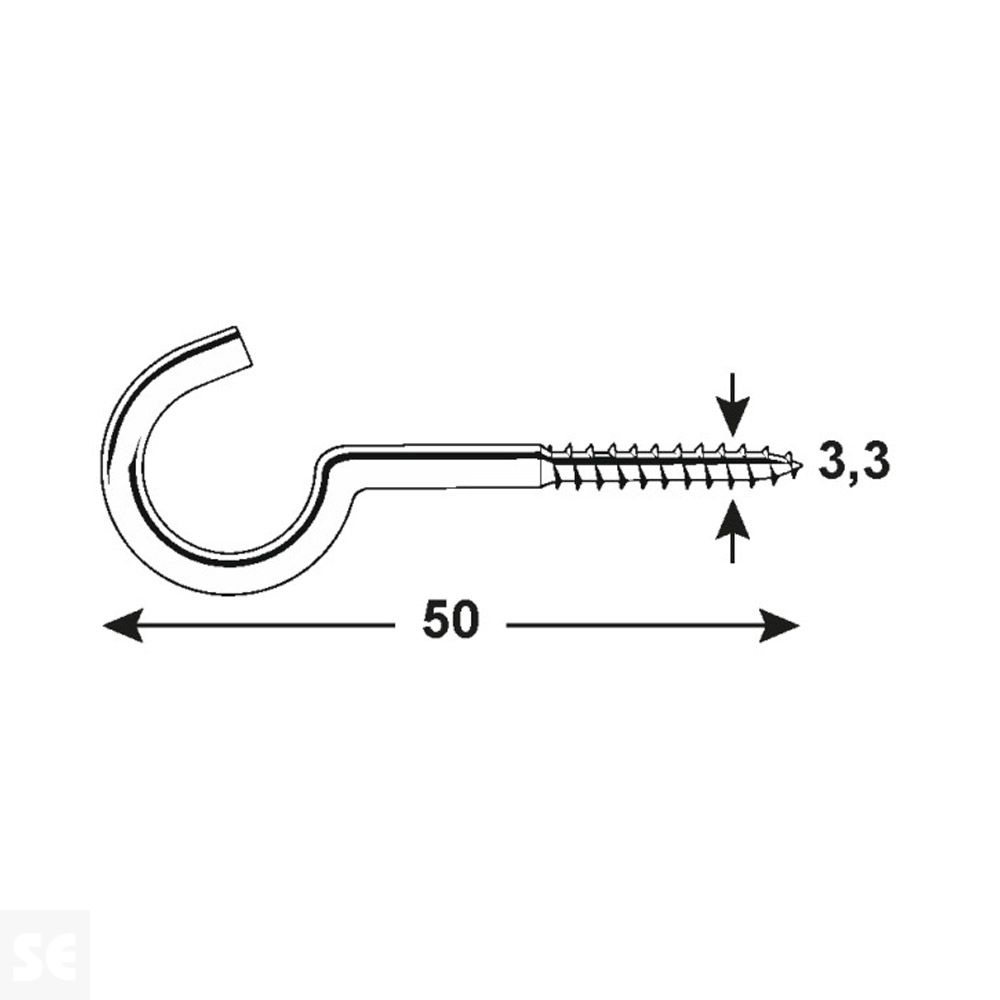 Hembrillas Galvanizadas 50 mm 3,3x50 (6 uds.)