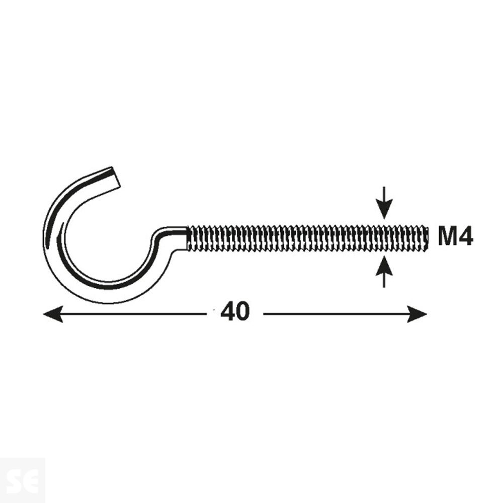 Hembrilla Abierta M4x40 mm Vz (10 uds.)