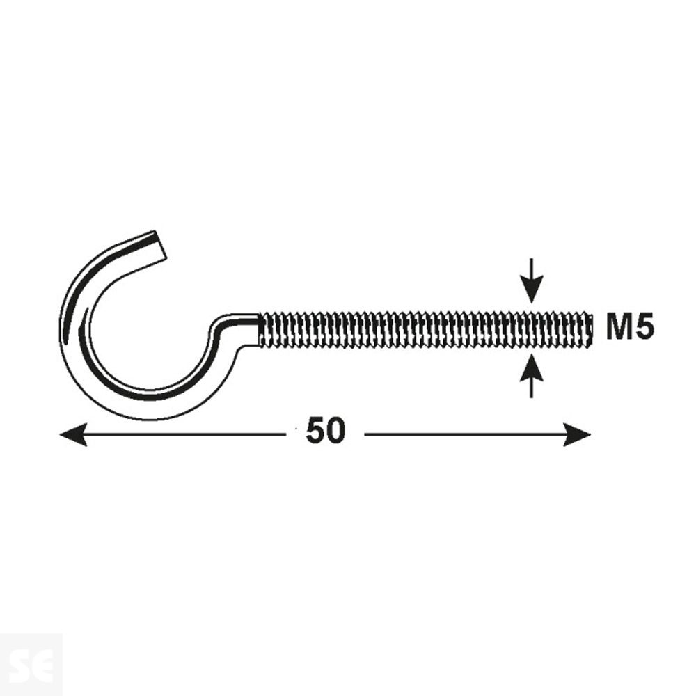 Hembrilla Abierta Métrica Cincada M5x50 mm (8 uds.)