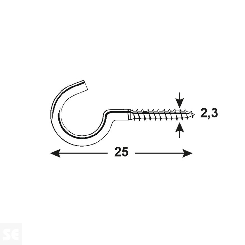 Hembrilla Abierta Madera Latón 2,3x25 mm (20 uds.)