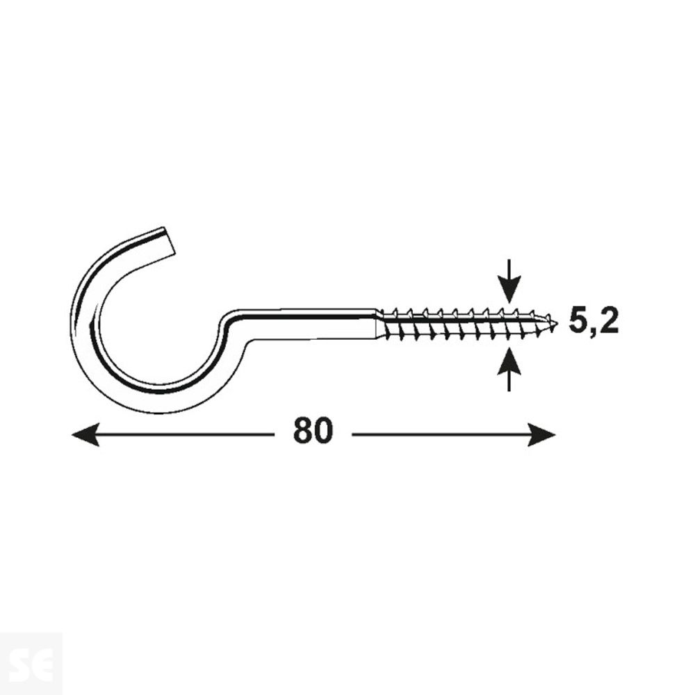 Hembrilla Tendero 80 mm 5,2x80 mm Vz K W (6 uds.)