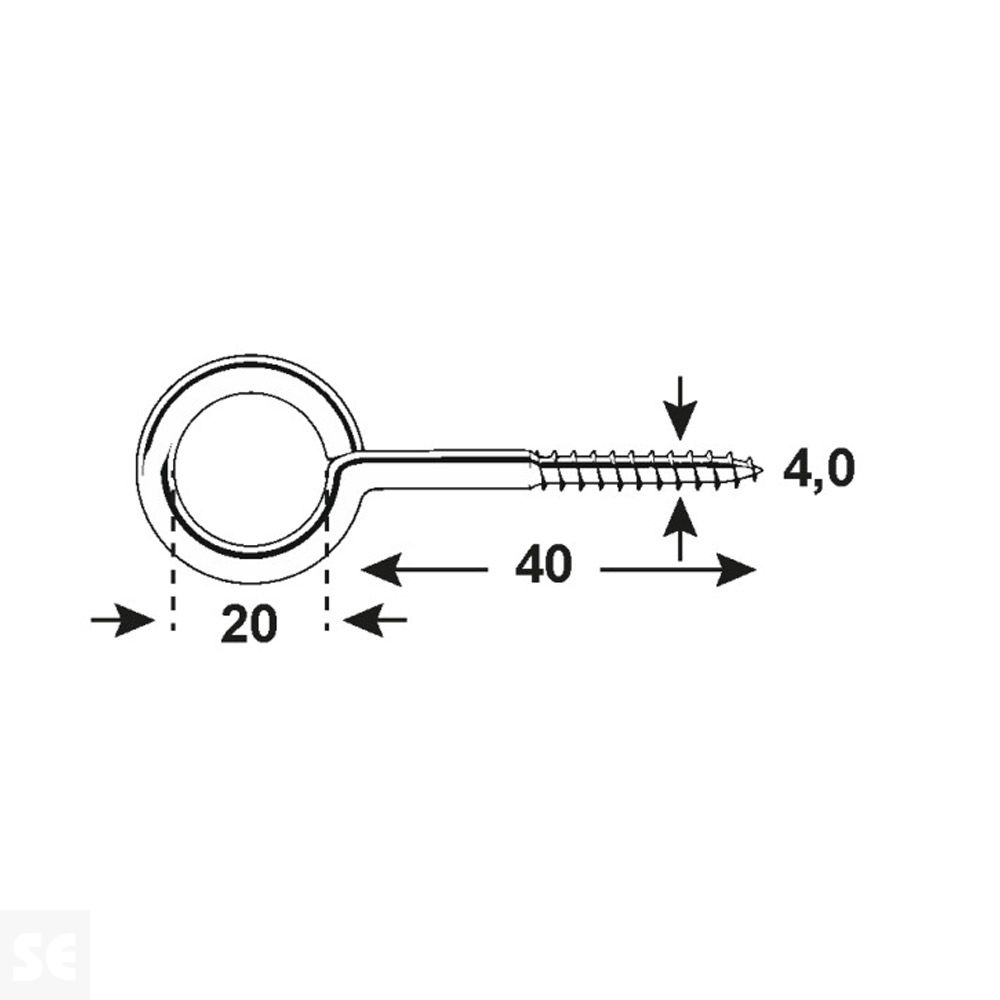 Hembrilla Cerrada Madera Latonada 5,0x40x20 mm (4 uds.)