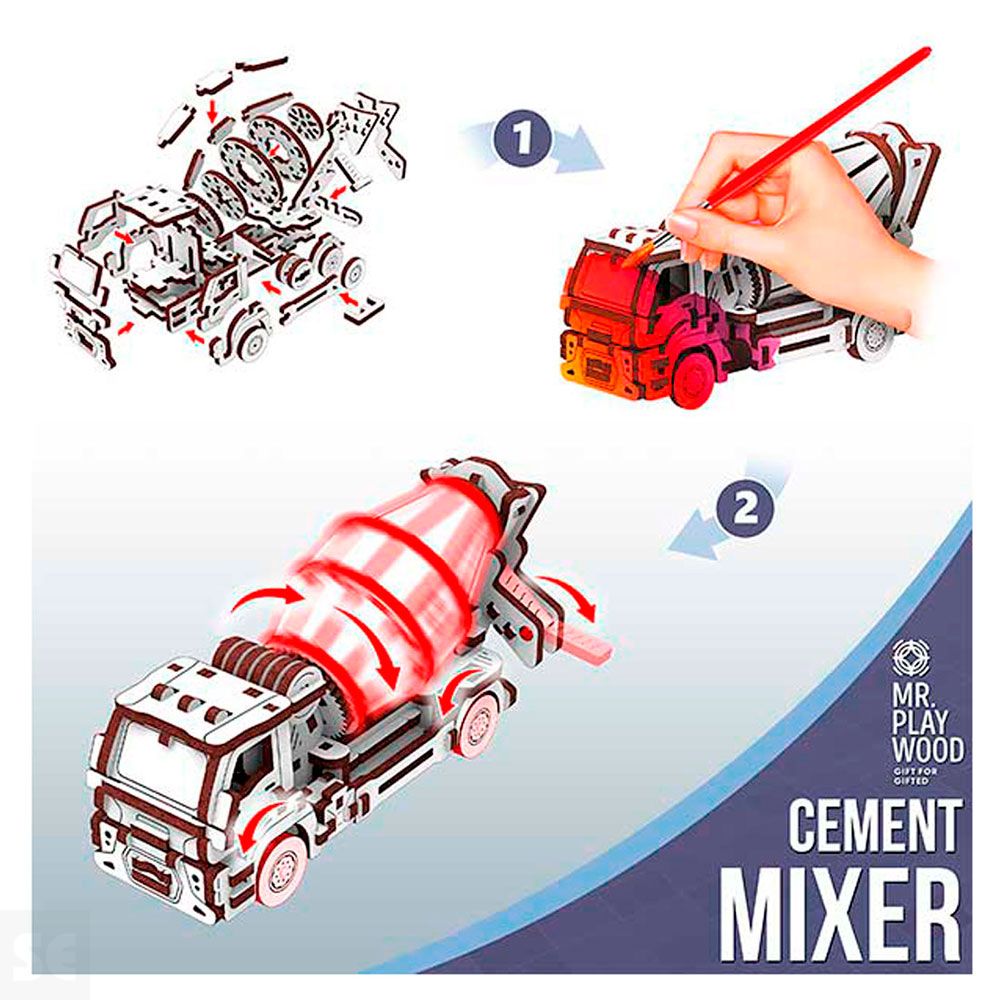 Mr. Playwood Camión Hormigonera 131 piezas