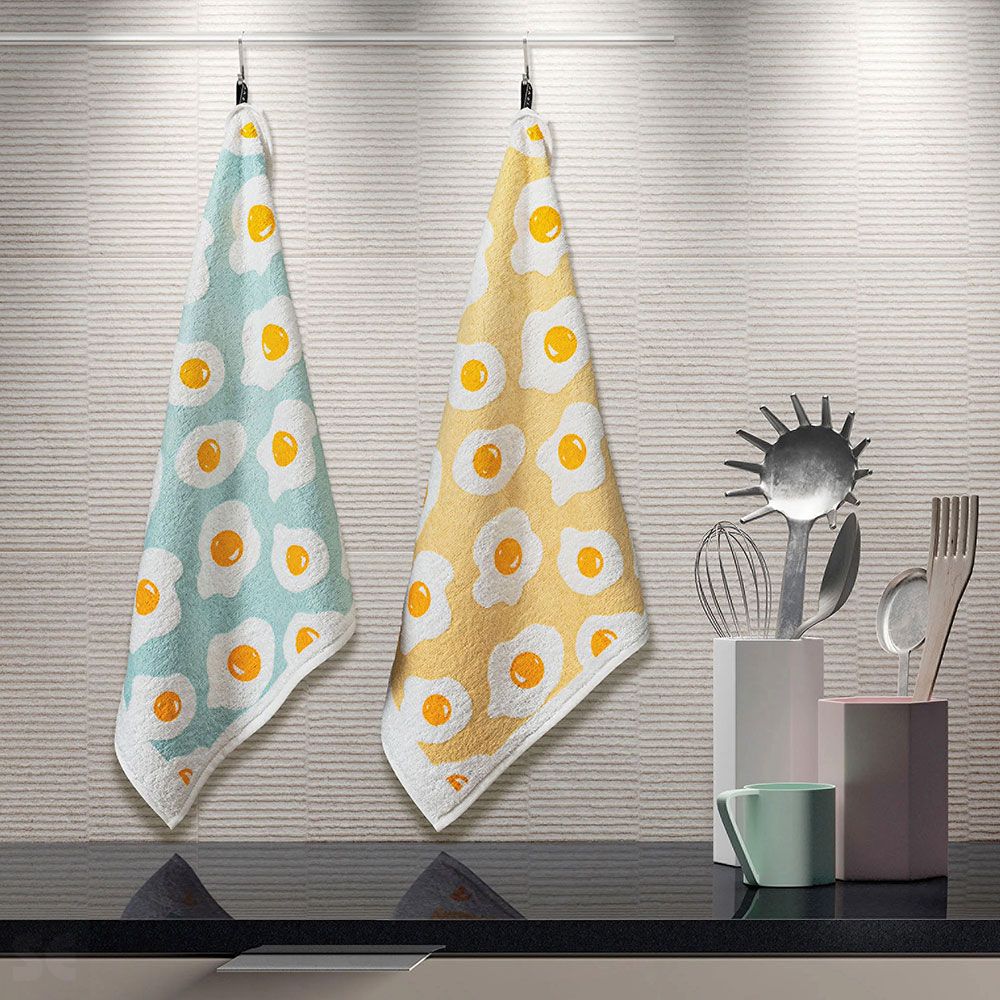 Paño Cocina Huevos Fritos Blanco 50x50 cm