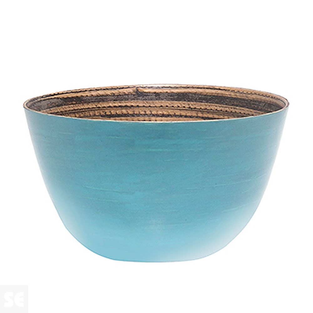 Bol Bambú Natural Turquesa Mate