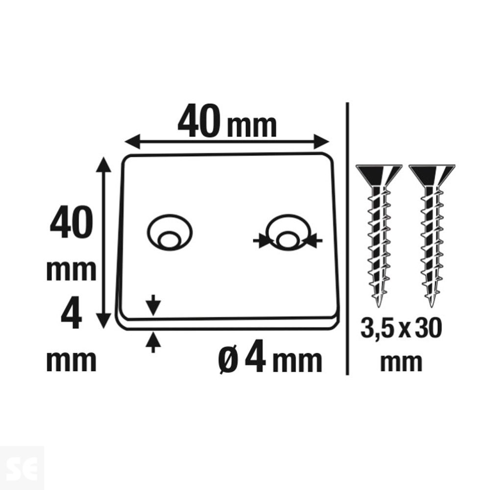 Juego de imanes de Neodimio 40x40 mm Máx. 16 kg (1 ud.)
