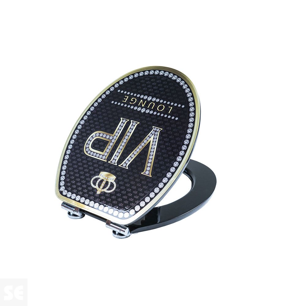 Tapa y Asiento WC 3D Cromado Amortiguada Modelo Vip