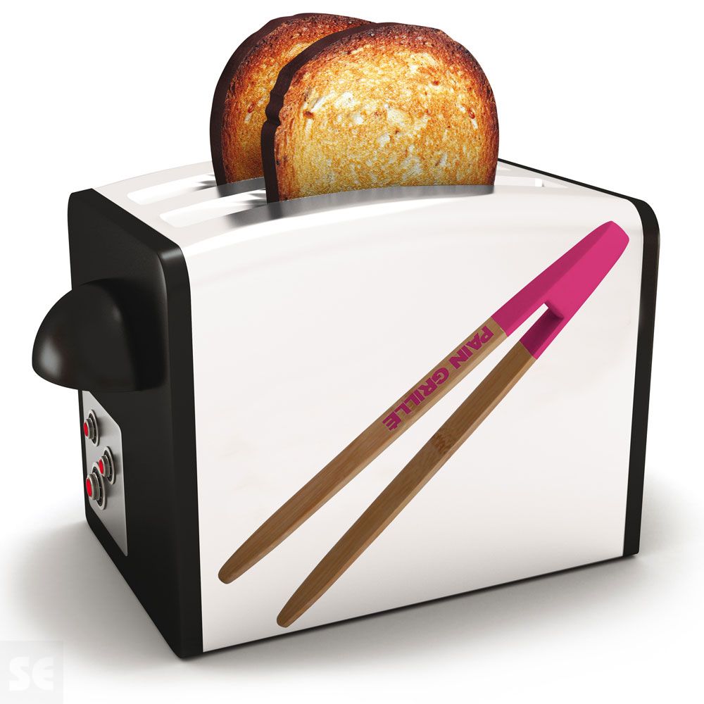 Pinzas Tostadas C/Imán 24 Cm