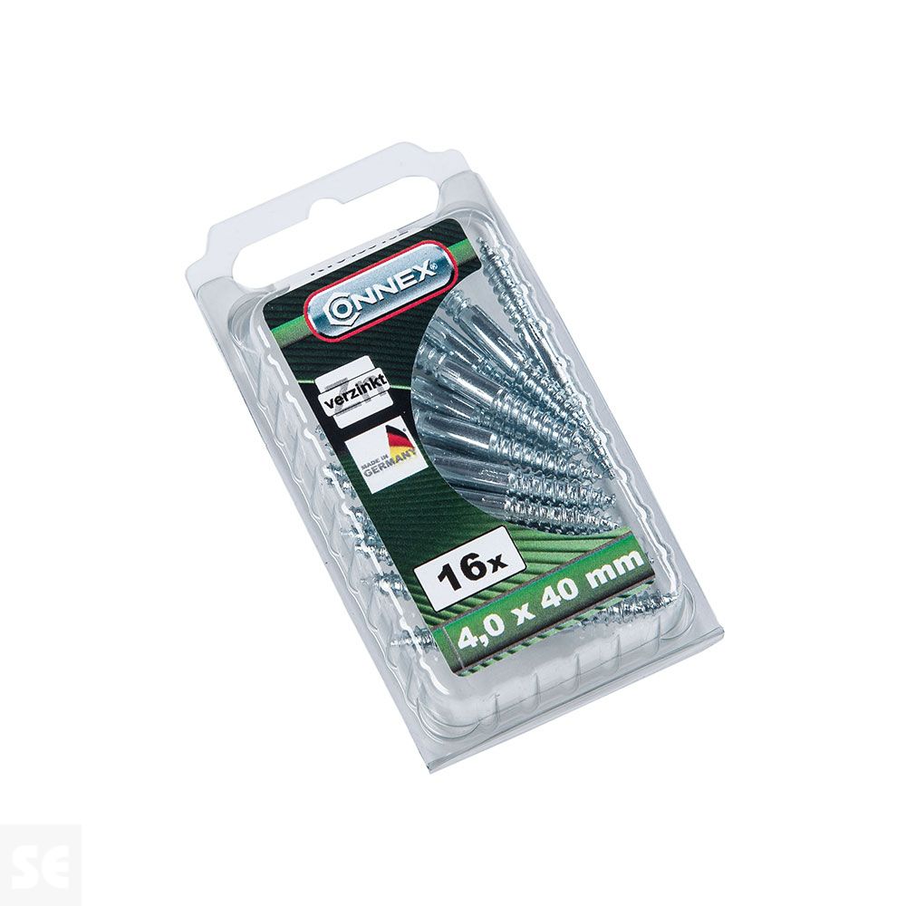 Tornillo Doble Rosca Madera 4x40mm. (16u.)