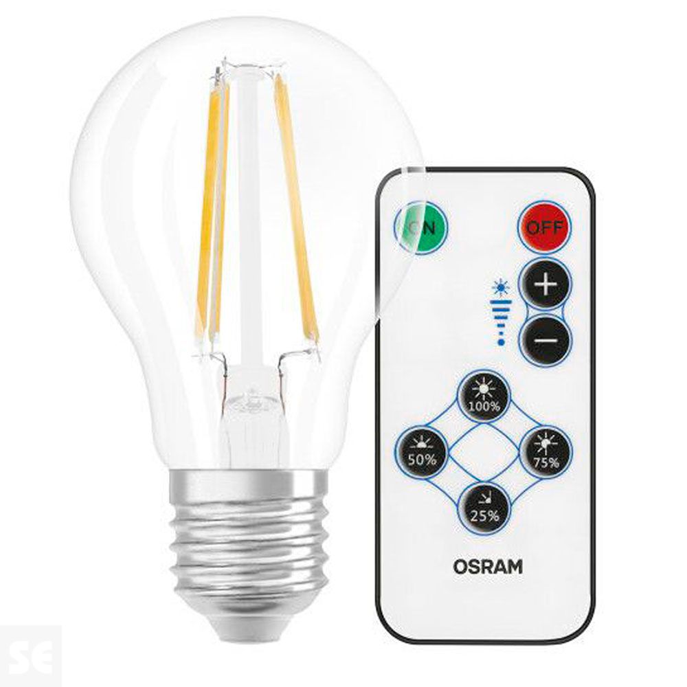 Lámpara Estándar Cristal Led Regulable C/Mando 7w 2700k 806lm