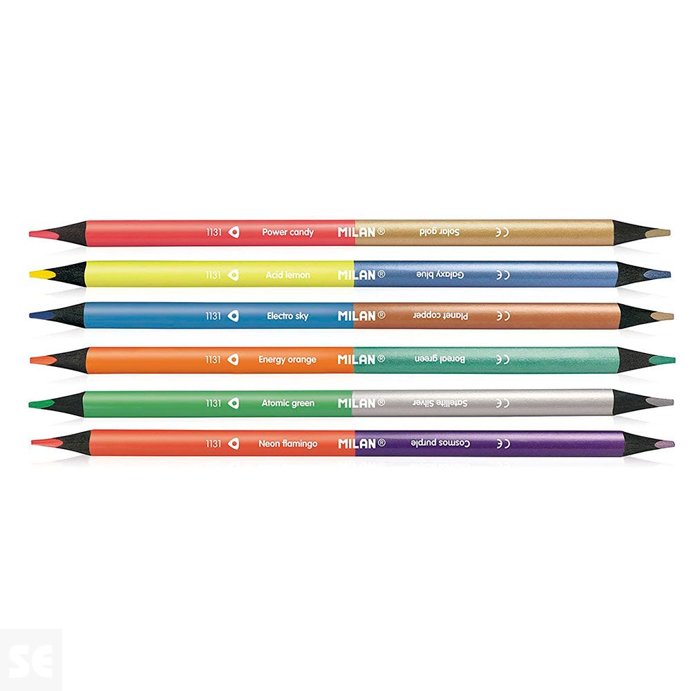 Caja 6 Lápices Bicolor Fluor