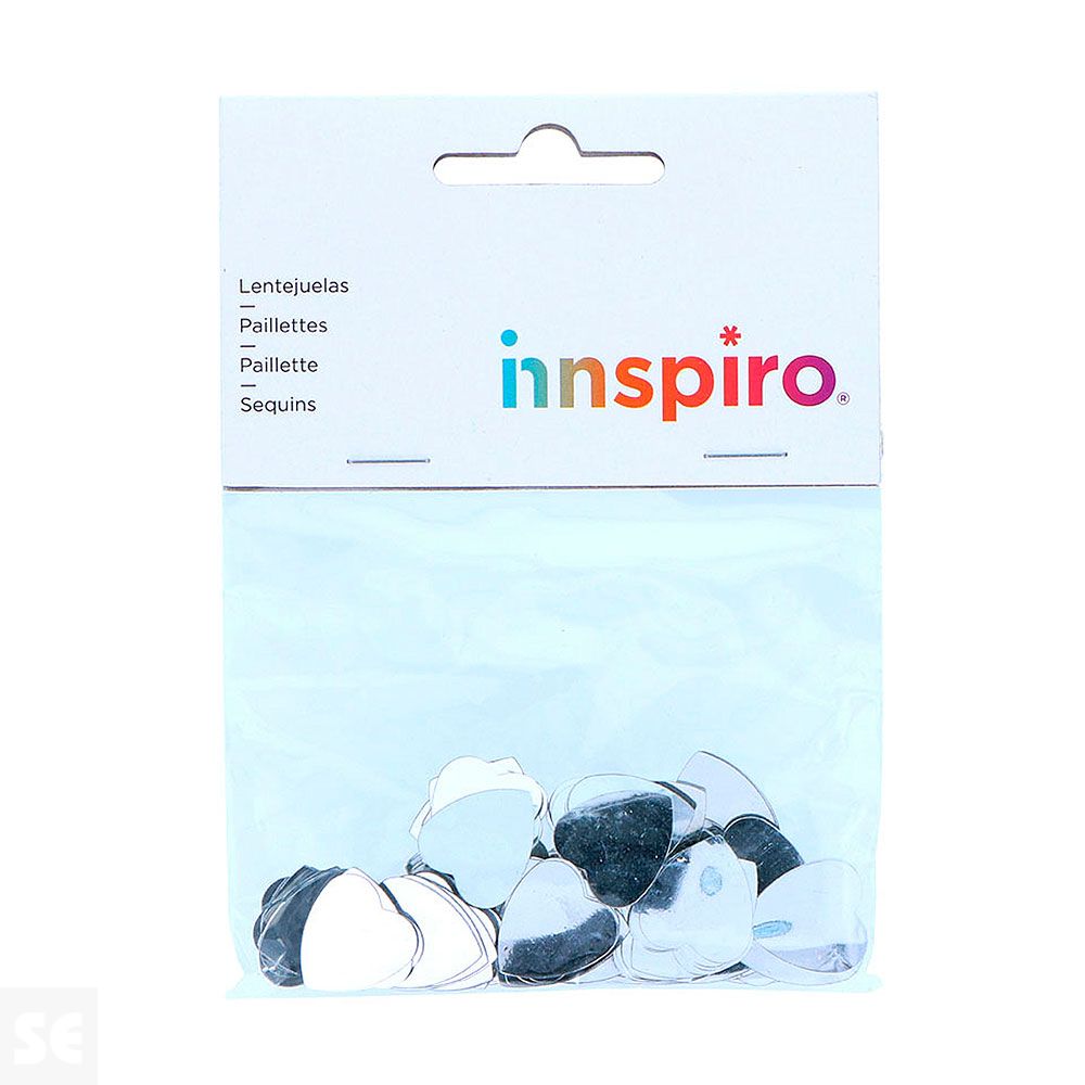 Lentejuelas Corazones Plateadas 18mm. 14gr. 99715