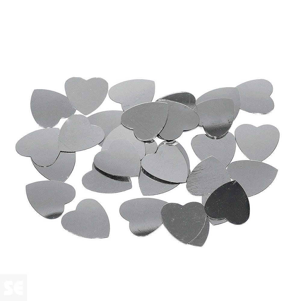 Lentejuelas Corazones Plateadas 18mm. 14gr. 99715