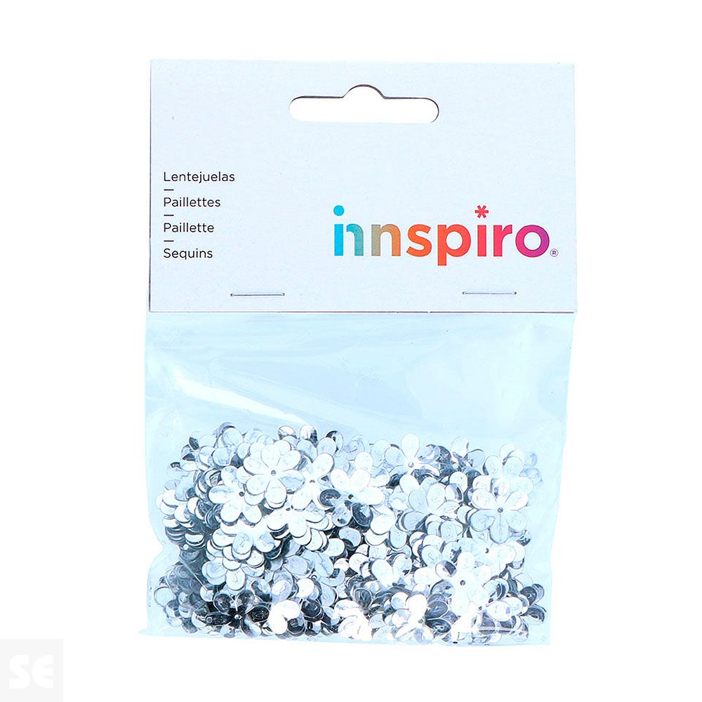 Lentejuelas Flores Plateadas 11mm. 14gr. 99708