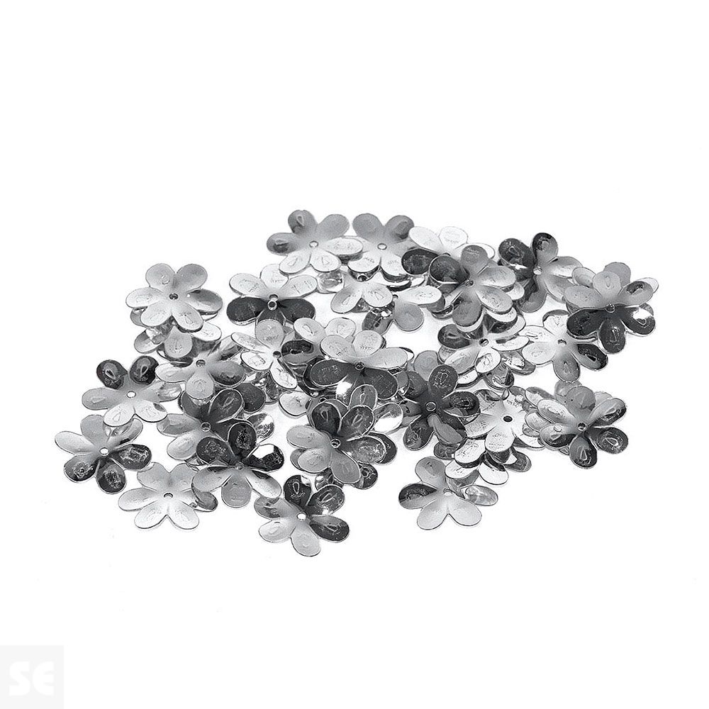 Lentejuelas Flores Plateadas 11mm. 14gr. 99708