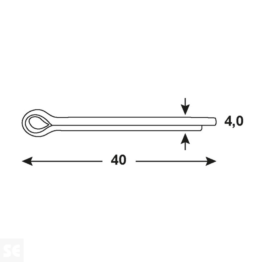Listón de Seguridad Cincado 4,0x40 mm Vz 1234 (15 uds.)
