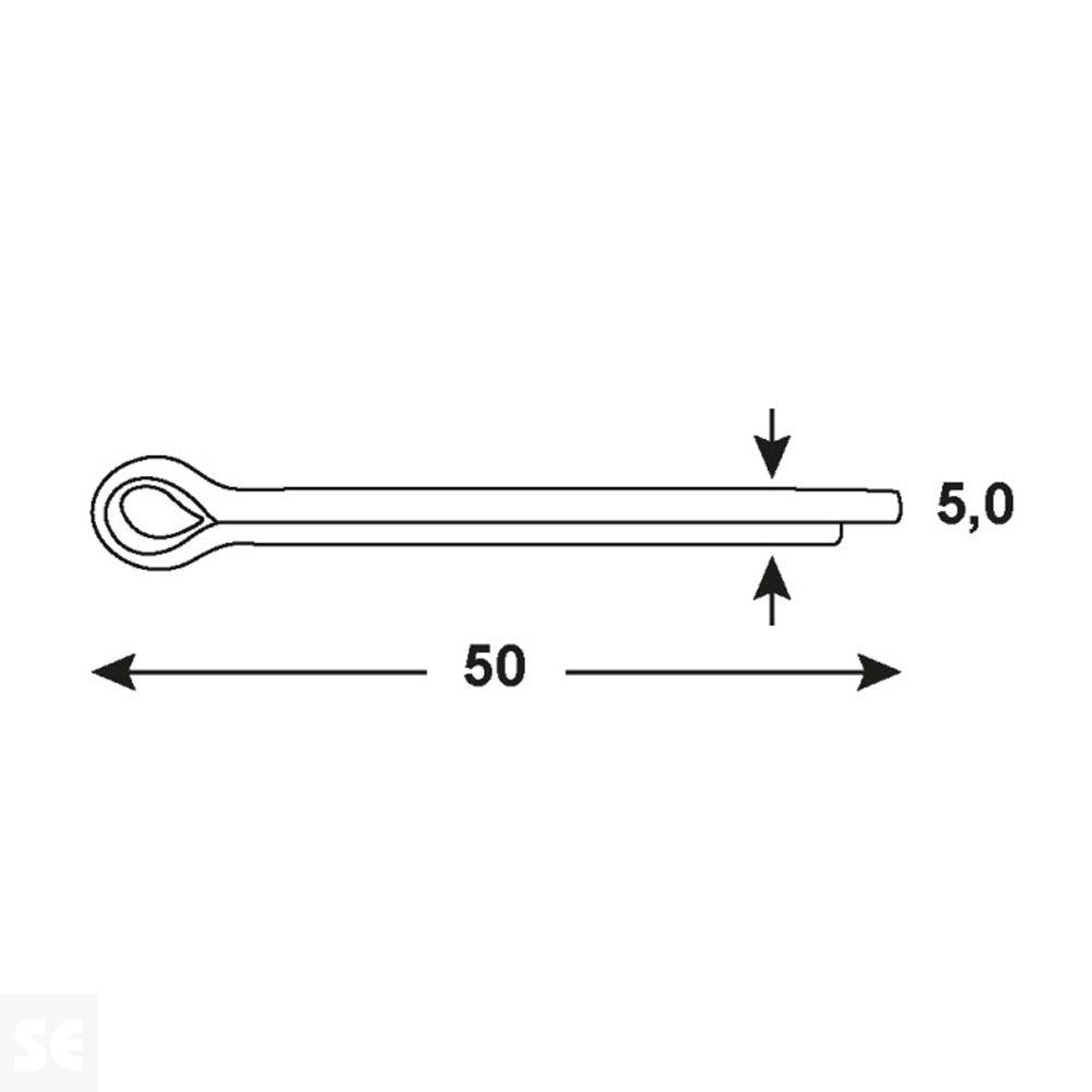 Listón de Seguridad Cincado 5,0x50 mm Vz 1234 (10 uds.)