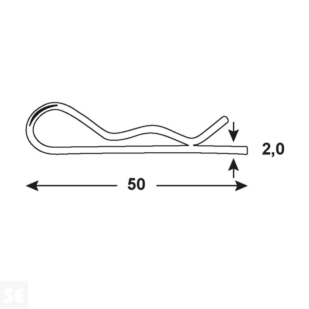 Listón de Seguridad Cincado 2,0x45 mm Vz (6 uds.)