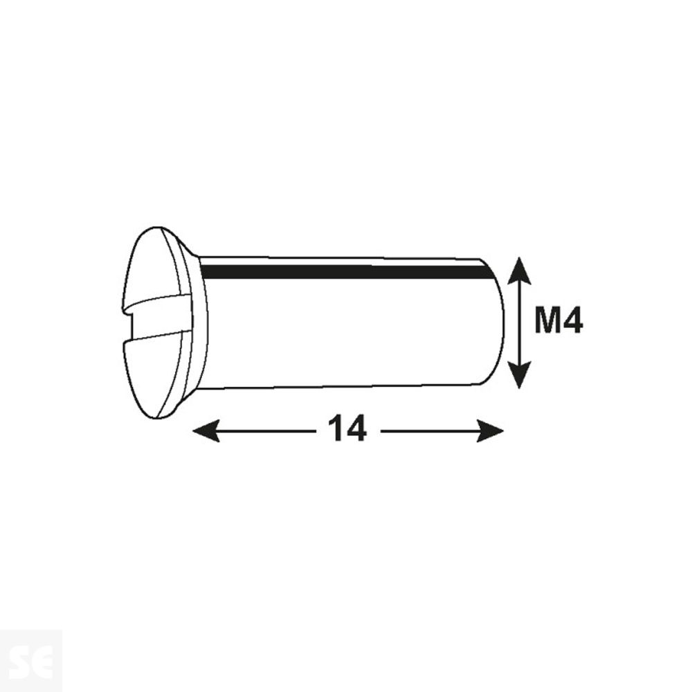 Manguitos Latón M4x14 mm Cuzn (6 uds.)