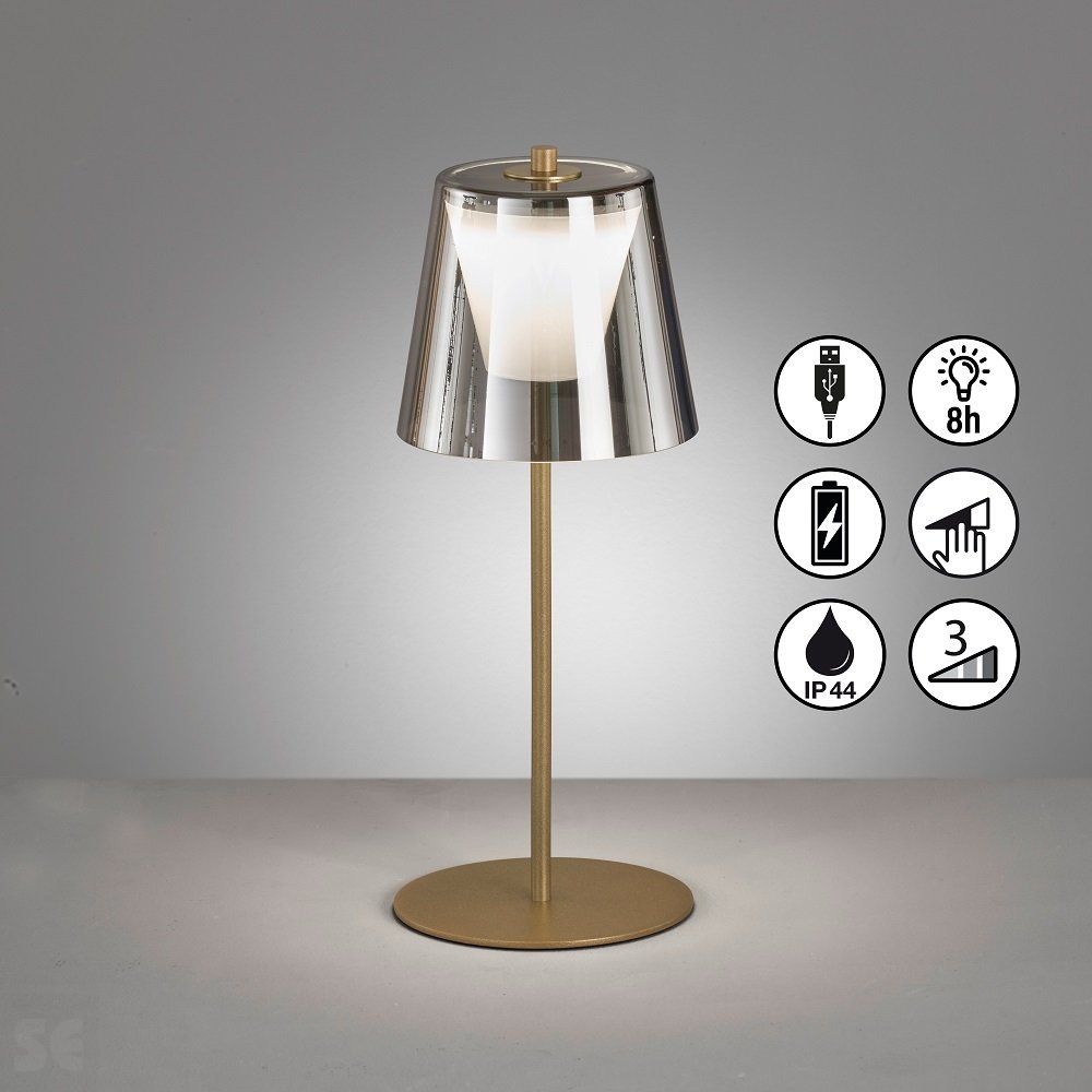 Sobremesa Recargable Marbella Oro/Smoke