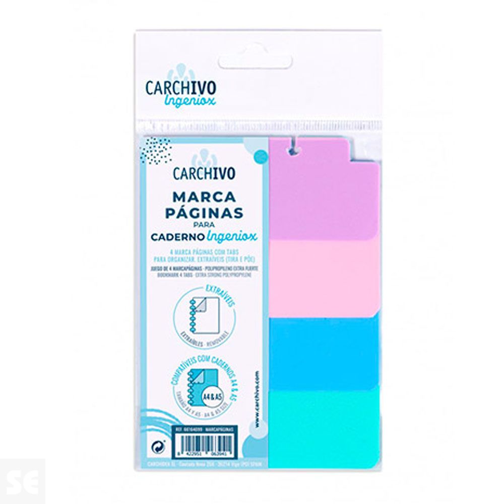 Marcapáginas Ingeniox Pp Transp/Neon 4 Posiciones