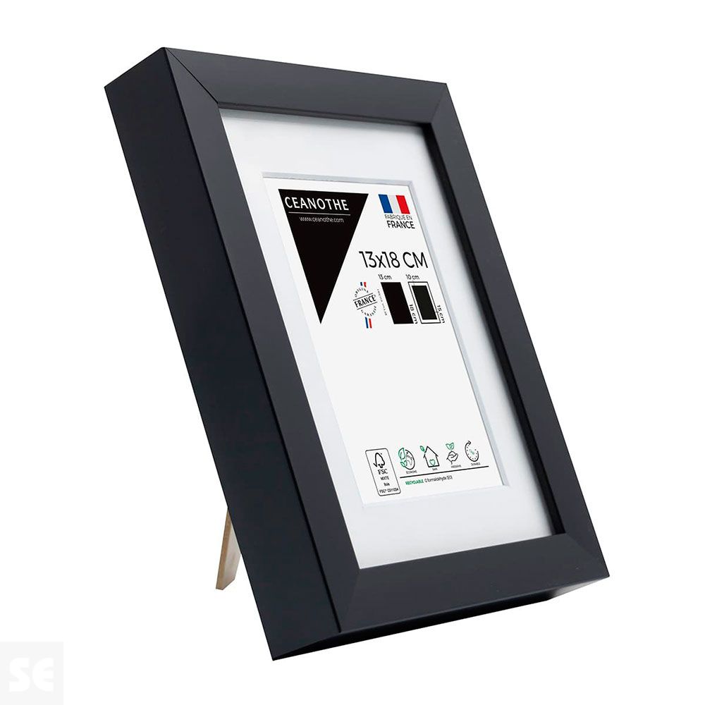 Marco Madera Milan Negro 13 x 18cm.