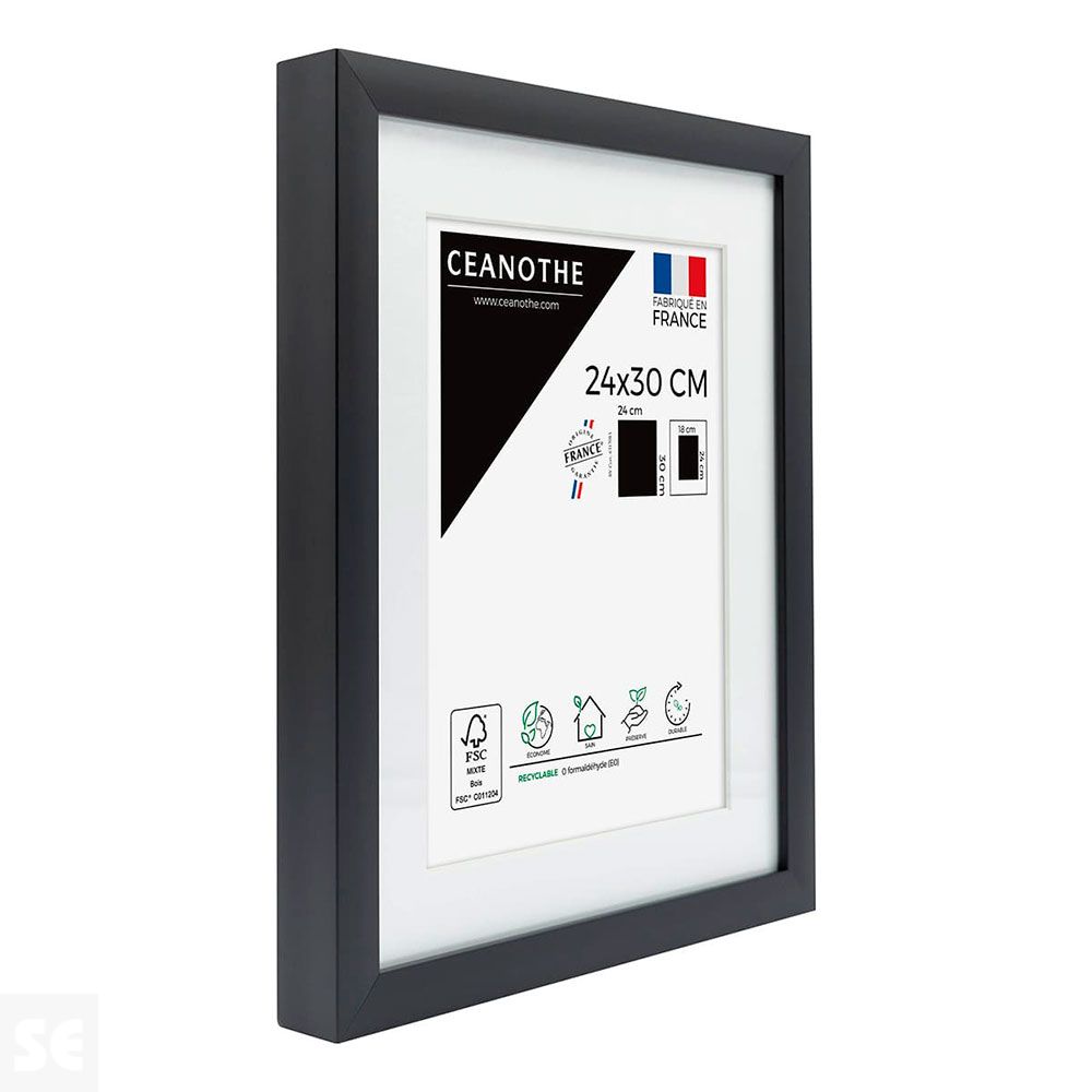 Marco Madera Milan Negro 24 x 30cm.