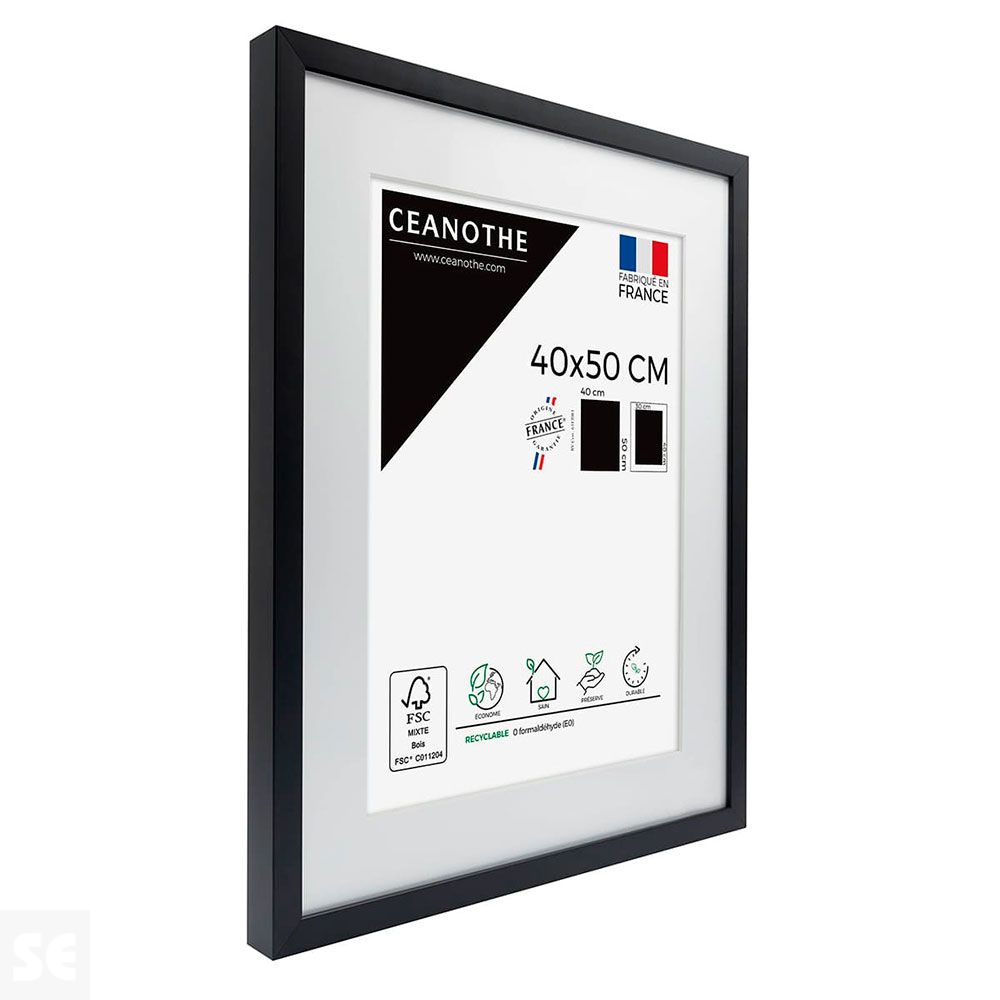Marco Madera Milan Negro 40 x 50cm.