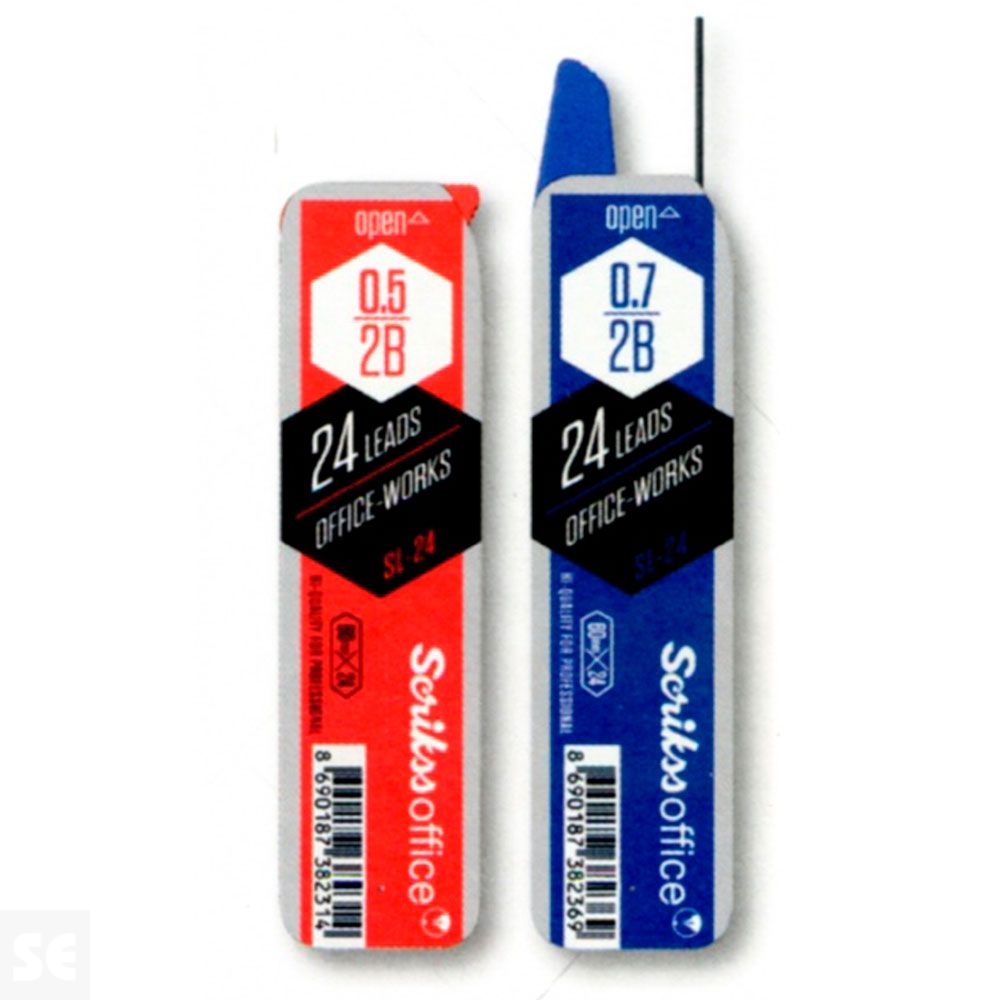 Scrikss 24 Minas Grafito 0,7 mm 2B Mod 85179