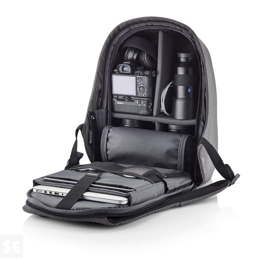 Mochila Antirrobo Bobby Hero Mediana Gris