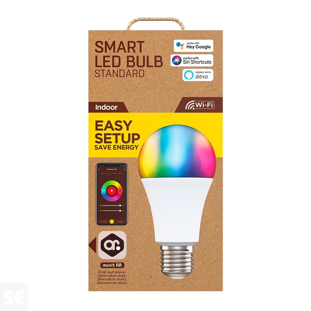 Muvit iO bombilla inteligente A65 E27/14W/1400lm RGB + CCT  D65*131