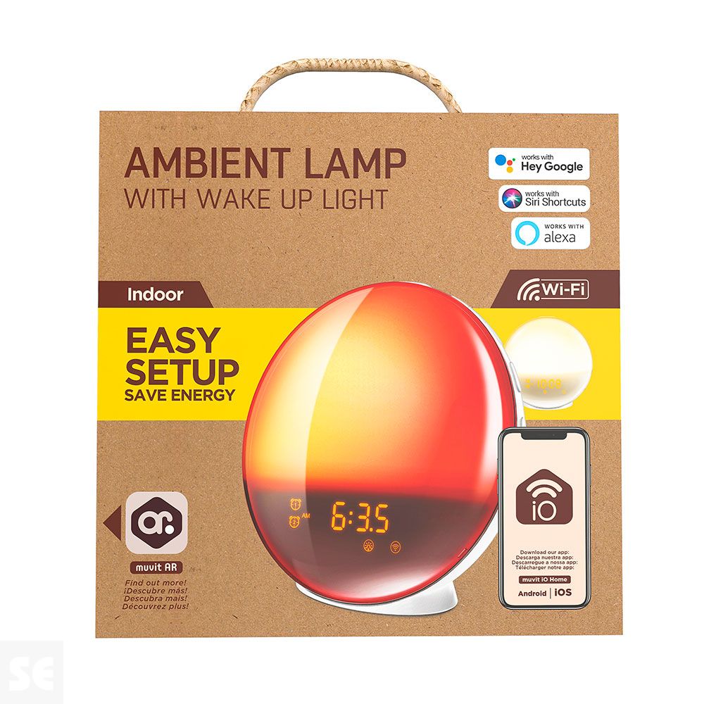 Muvit iO Lámpara RGB Luz Ambiente y Despertador con Radio FM