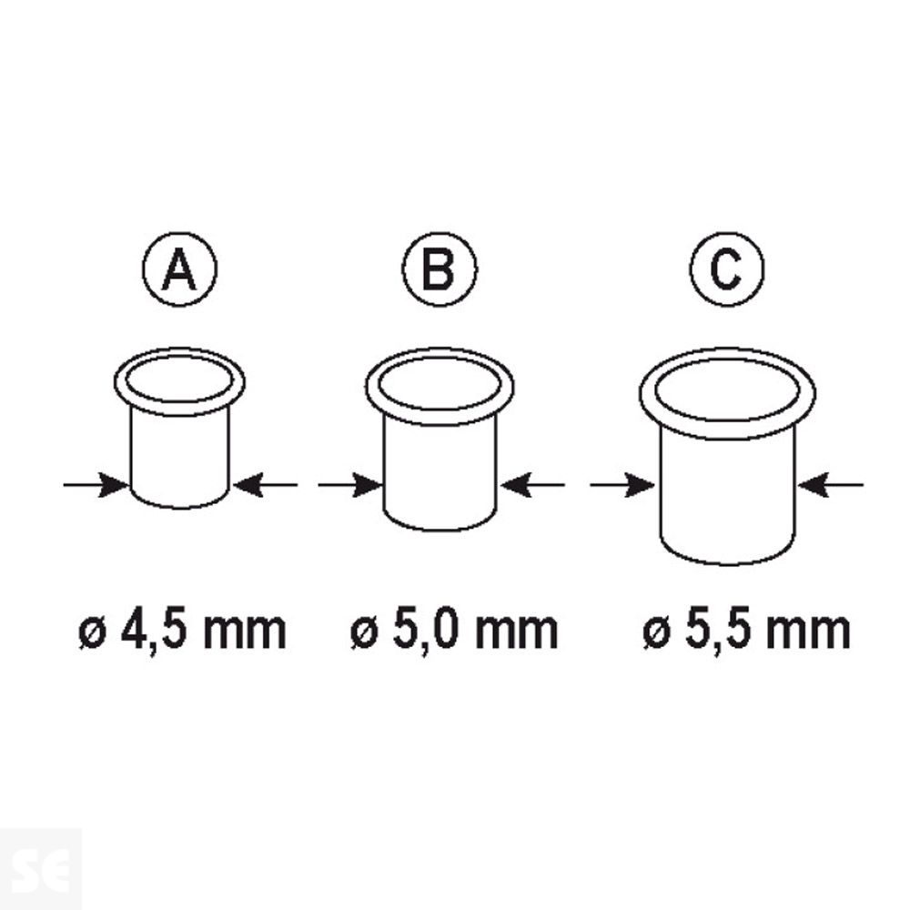 Ojales 5,0 mm B (100 uds.)