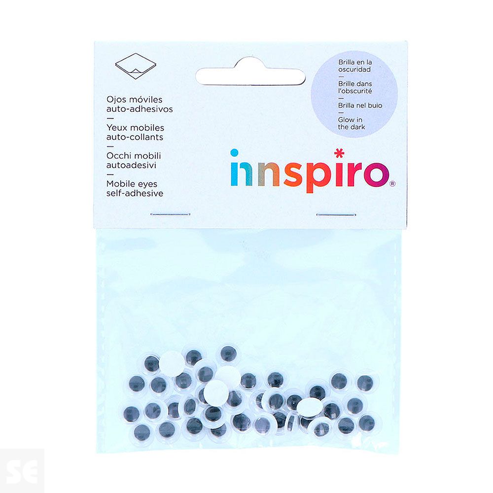 Ojos Móviles Fluorescentes Adh 8mm. 40u. 97151